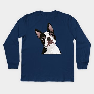 Cute Boston Terrier Dog for Boston Terrier Owner Kids Long Sleeve T-Shirt